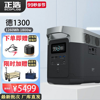 ECOFLOW 德 1300 户外移动电源 银灰色 1800W