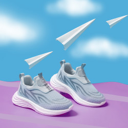 哈森童鞋_harson 哈森 2022年男女童超轻耐磨爆米花底透气网面运动鞋