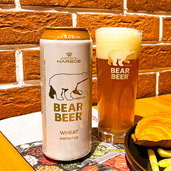 HARBOE 哈尔博 豪铂熊（BearBeer）小麦啤酒500ml*24听 整箱装 德国原装进口