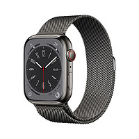 Apple 苹果 Watch Series 8 智能手表 41mm GPS+蜂窝网络款 石墨色不锈钢表壳 石墨色米兰尼斯表带（GPS、血氧、ECG）