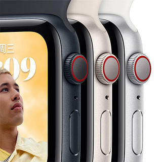 Apple 苹果 Watch SE 2022款 智能手表 40mm GPS+蜂窝网络款 午夜色不锈钢表壳 午夜色运动型表带