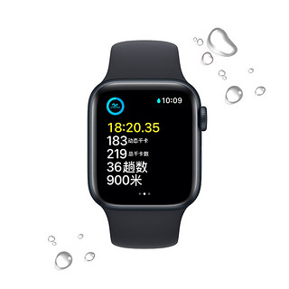 Apple 苹果 Watch SE 2022款 智能手表 40mm GPS+蜂窝网络款 午夜色不锈钢表壳 午夜色运动型表带