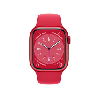 Apple 苹果 Watch Series 8 GPS款 智能手表 41mm 红色铝金属表壳 红色硅胶表带（GPS、血氧、ECG）