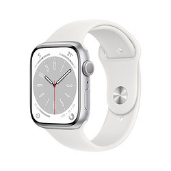 Apple 苹果 Watch Series 8 GPS款 智能手表 45mm 银色表盘 美版官翻