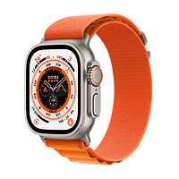 Apple 苹果 Watch Ultra 智能手表 49mm GPS+蜂窝网络款 钛金属原色表壳 橙色高山回环式表带 大号（GPS、血氧、ECG）