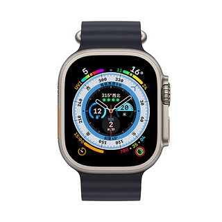 Apple 苹果 Watch Ultra 智能手表 49mm GPS+蜂窝网络款 钛金属原色表壳 午夜色海洋表带（GPS、血氧、ECG）