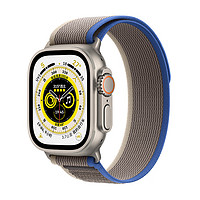 Apple 苹果 Watch Ultra 智能手表 49mm GPS+蜂窝网络款 钛金属原色表壳 蓝配灰色野径回环式表带 M/L（GPS、血氧、ECG）