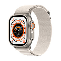 Apple 苹果 Watch Ultra 智能手表 49mm GPS+蜂窝网络款 钛金属原色表壳 星光色高山回环式表带 中号（GPS、血氧、ECG）
