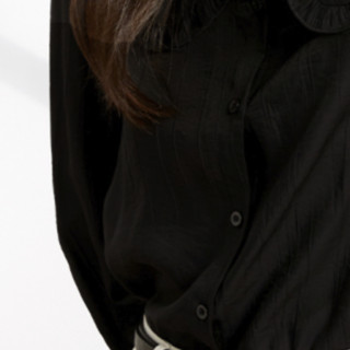 La Chapelle 拉夏贝尔 女士长袖衬衫 3F2C1191 黑色 M