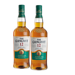 THE GLENLIVET 格兰威特 12年 陈酿 单一麦芽苏格兰威士忌 700ml*2 礼盒装