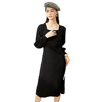 La Chapelle 拉夏贝尔 女士中长款连衣裙 2F1D3013 黑色 L
