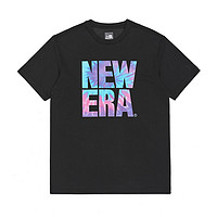 NEW ERA 纽亦华 扎染logo印花T恤 黑色