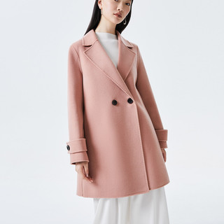 VERO MODA 女士羊毛中长款大衣 322327004 绯红色 XL