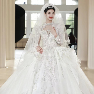 MGC 名歌采 女士婚纱 202214 齐地款 白色 XXL