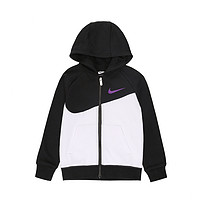 NIKE 耐克 86F676 男童连帽长袖短外套 黑白色 110/4T码