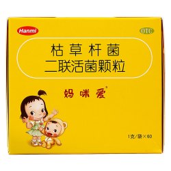 妈咪爱 枯草杆菌二联活菌颗粒 60袋 1盒装 儿童孩子宝宝1-3岁6-12岁益生菌腹泻便秘胀气消化不良