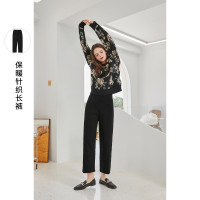 3COLOUR 三彩 女士针织直筒裤 D364Z2097M80