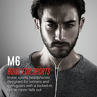 MEE audio Sport-Fi M6 隔音入耳式耳机，带记忆丝（黑色）