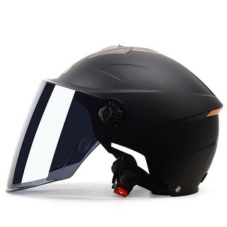 YEMA 野马 3c认证327S电动摩托车头盔女夏季防晒安全帽男轻便式半盔 均码 亚黑配透明长镜片