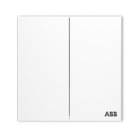 ABB 盈致系列 白色  双开双控开关面板