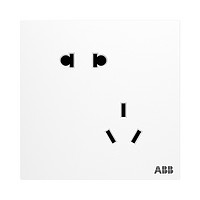 ABB 盈致白系列 斜五孔插座 一只装
