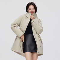 波司登 2022新款女式派克收腰保暖气质工装休闲羽绒服