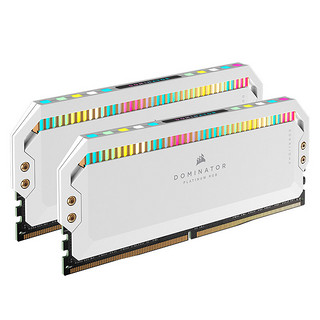 美商海盗船 统治者铂金 DDR5 5600MHz RGB 台式机内存 灯条 白色 64GB 32GBx2