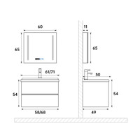 KUKa 顾家家居 G-06225 智能浴室柜组合 简约白 60cm