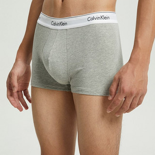 卡尔文·克莱 Calvin Klein 男士平角内裤套装 NB1086 2条装(黑色+灰色) XL