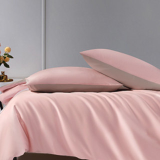 MERCURY 水星家纺 淡彩梦境 简约长绒棉四件套 水晶玫瑰色 1.2m床