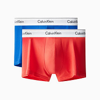 卡尔文·克莱 Calvin Klein 男士平角内裤套装 NB1086 2条装(红色+蓝色) L