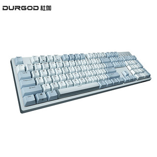 DURGOD 杜伽87/104键笔记本电脑cherry樱桃轴PBT键帽机械键盘（办公游戏电竞键盘） TAURUS K310浅雾蓝（无光） 樱桃银轴
