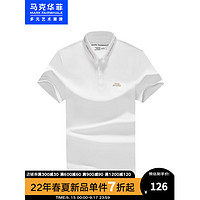 马克华菲 品牌字母金丝刺绣POLO衫男2022夏季新款时尚通勤休闲合体 漂白 L