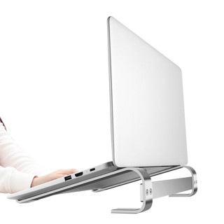 SHICY 实采 笔记本电脑支架增高桌面架子手提托架悬空收纳多功能铝合金支架 稳固银色电脑支架