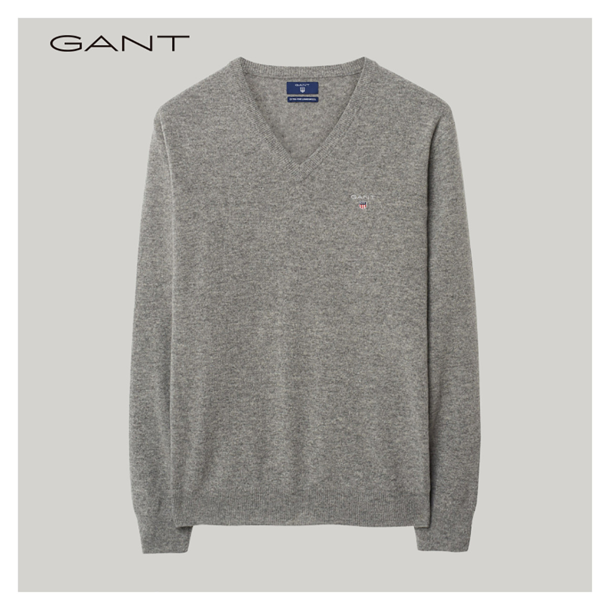 GANT甘特 男士休闲简约保暖V领商务针织羊毛衫