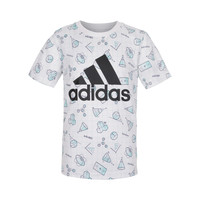 adidas 阿迪达斯 GP0448 儿童短袖T恤 白绿色 134cm