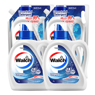 Walch 威露士 抗菌有氧洗衣液 1L*6瓶+1L*6袋补充装