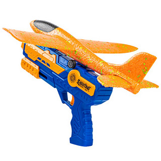 Delectation 儿童泡沫飞机枪弹射滑翔机户外玩具  蓝色枪+1飞机