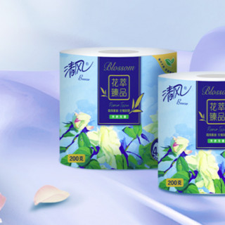 Breeze 清风 花萃臻品系列 有芯卷纸 4层*200g*10卷