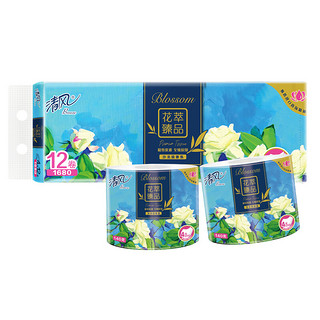 Breeze 清风 花萃臻品系列 有芯卷纸 4层*140g*12卷