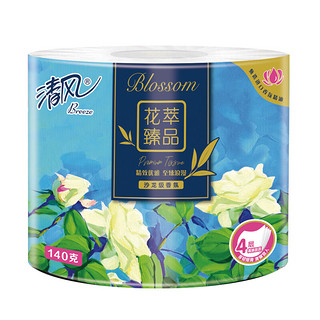 京东百亿补贴、PLUS会员：Breeze 清风 花萃臻品系列 有芯卷纸 4层*140g*24卷