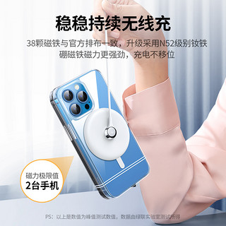 绿联iPhone13手机壳14promax适用苹果14pro手机Magsafe磁吸透明保护套plus新款12吸磁无线充电pm配件超防摔薄