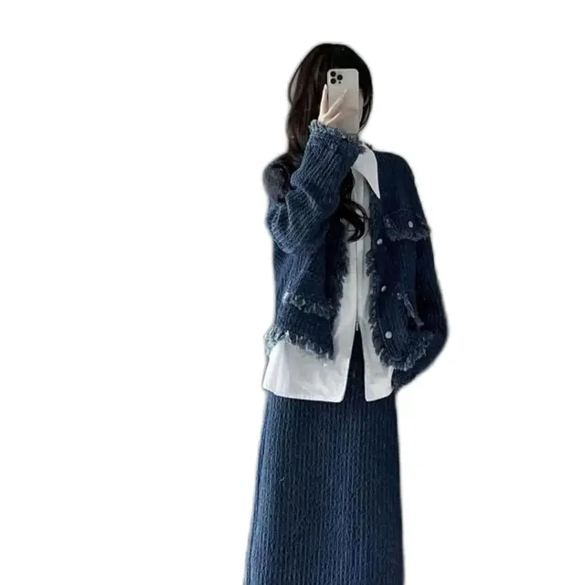 ETAM 艾格 女士牛仔外套 深蓝色 M