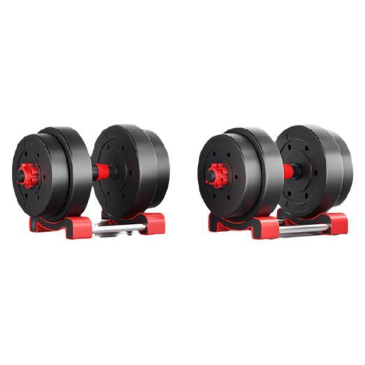 SND 施耐德 环保包胶哑铃+杠铃 黑色 15kg