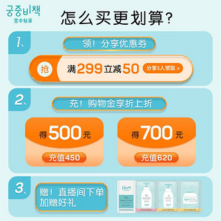 GOONGBE 宫中秘策 洗护六件套儿童护肤礼盒送礼礼盒儿童面霜润肤霜乳液洗护二合一韩国原装进口