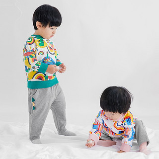 米乐鱼 彩虹恐龙谷系列 M0A-FT06A 儿童家居服套装 2件套 缤纷乐园 100cm