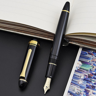 日本写乐 钢笔 标准鱼雷系列LIGHT学生钢笔 1038黑杆金夹14K