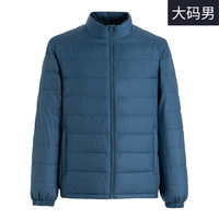 雪中飞 SNOWFLYING 男式大码羽绒服春秋简约宽松版型挺括立领轻薄秋短款羽绒服男 深石蓝 2Xl