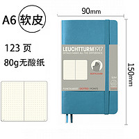 LEUCHTTURM1917 笔记本子文具手账记事日记本会议记录商务礼品A6软封皮 北欧蓝 A6点格