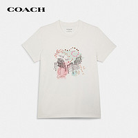 COACH 蔻驰 奢侈品女士涂鸦T恤白色C8782WHT-M